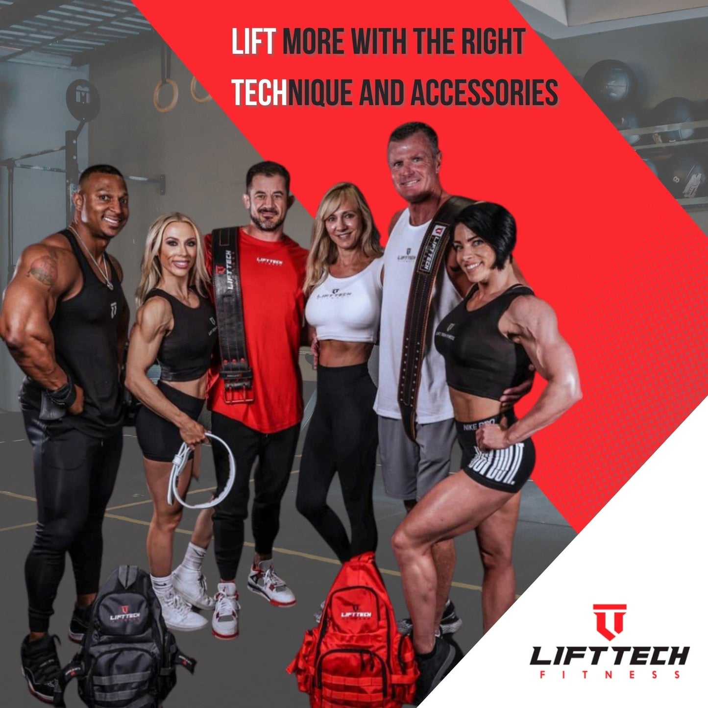 Lift Tech Fitness PRO 20'' Lifting Wrist Wraps - Black Wrist Wraps For Weightlifting Men and Women Suitable - Thumb Loop Wrist Straps for Powerlifting, Strength Training - Pair of 2, Black