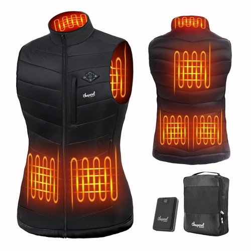 CHAPAREL Women’s Heated Vest with Battery Pack Included, 7.4V Smart Washable Rechargeable Electric Lightweight Heating Vest