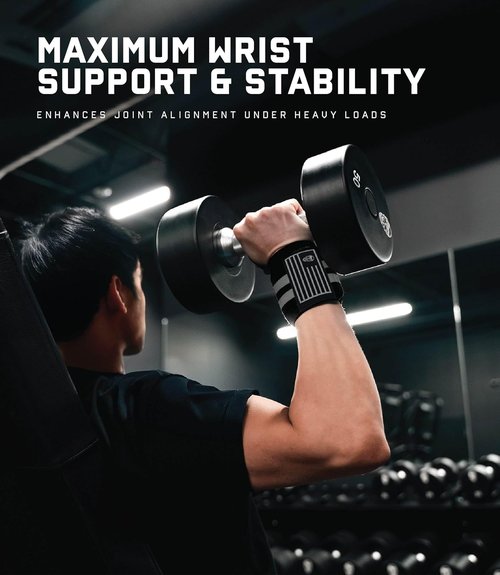 Gymreapers Weightlifting Wrist Wraps - IPF Approved 18" Professional Support with Heavy-Duty Thumb Loop for Powerlifting & Bodybuilding
