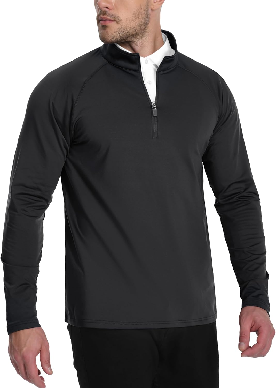 TACVASEN Men's Quarter Zip Pullover | Warm Fleece Lined Thermal Golf Shirt - Long Sleeve Winter Wear