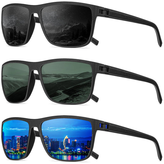 QALLY Polarized Sunglasses Men, Mens Sunglasses Polarized UV protection Lightweight Sun Glasses for Driving Fishing Golf