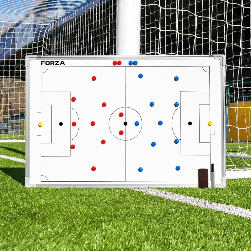 Double-Sided Sports Coaching Whiteboard 35x24in with Carry Bag - Soccer