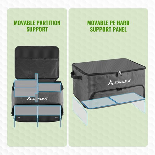 Golf Trunk Organizer, 3 Layers Large Space Car Trunk Locker, with Separate Compartment, Waterproof Golf Accessories Bag for 2 Pairs of Golf Shoes, Balls, Clothes, Golf Gift for Men Women(Grey)