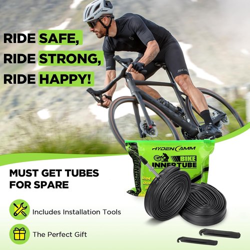 700C Bike Tube - Butyl Inner Tube with 2 Tire Levers | Compatible with 700x25C-32C Sizes