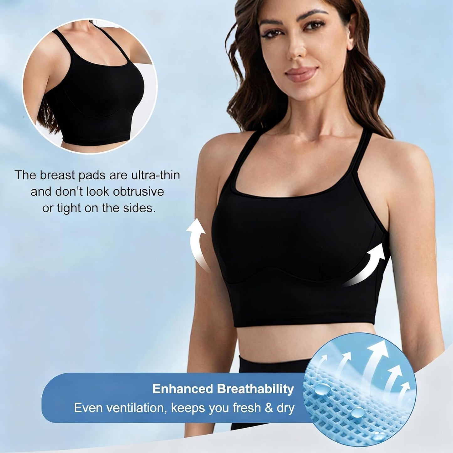 Skiennix Criss-Cross Back Sports Bra - Breathable Activewear for Women | Comfortable Fit for Gym & Running