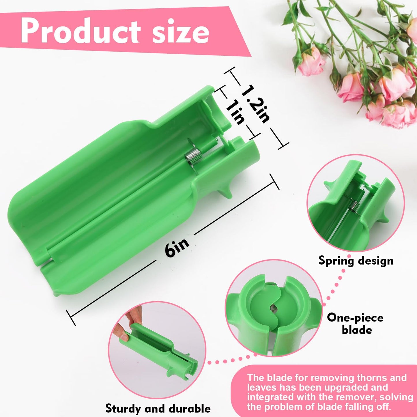 Rose Thorn Stripper Tool, Zhoujitong - 3-in-1 Professional Rose Dethorner, Florist Supplies, Florist-Grade Thorn Remover for Roses with Safety Guard for Bouquets and Pruning