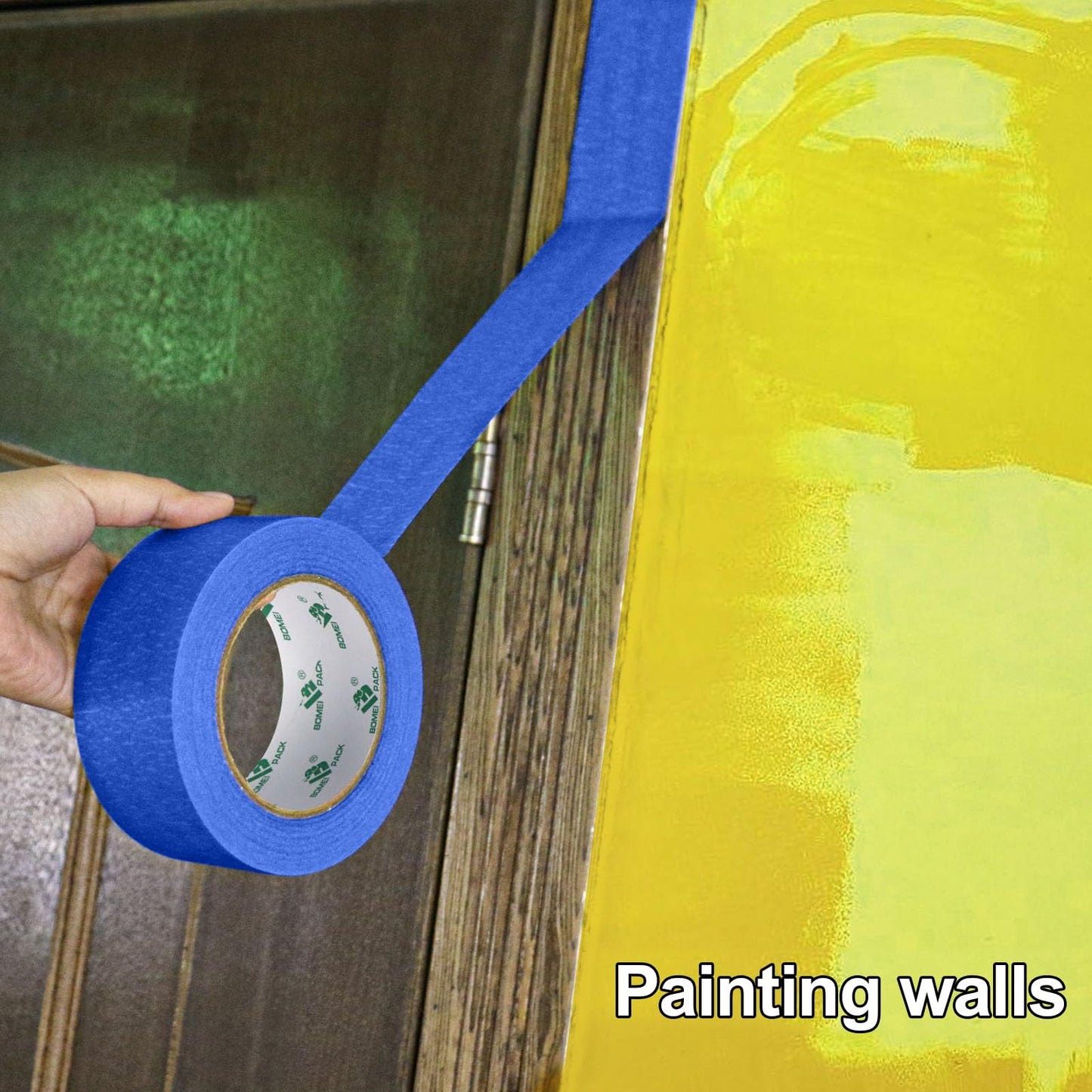 BOMEI PACK 3 Pack Painters Tape, 1 inch x 30yds, Premium Painting Masking Tape, Clean Release Paper Tape for Home and Office (Blue)