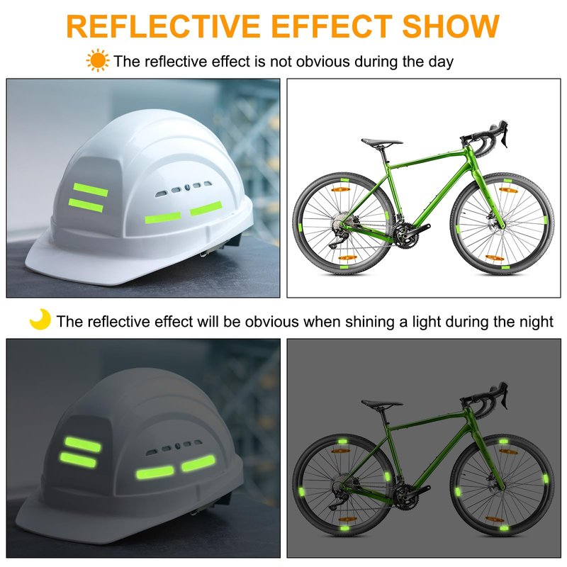 MECCANIXITY Reflective Stickers, Waterproof Adhesive Night Warning Sticker 4.5" x 1" High Visibility Safety Reflector Tape Strips for Backpacks Bikes Helmets (Purple, Pack of 3)