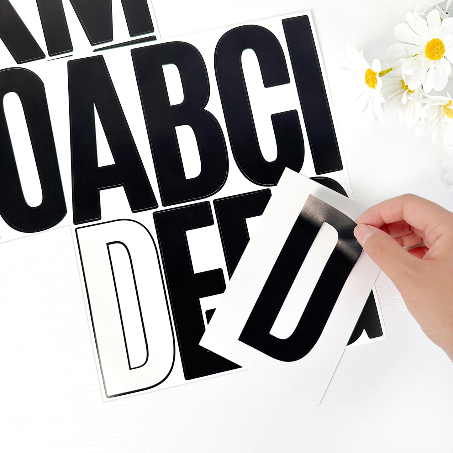 YNHAY 305 Pcs Waterproof 5" Vinyl Alphabet & Number Stickers - Self-Adhesive for Mailboxes, Windows, Doors, Signs, Vehicles, and More (Black, 5 Inch)