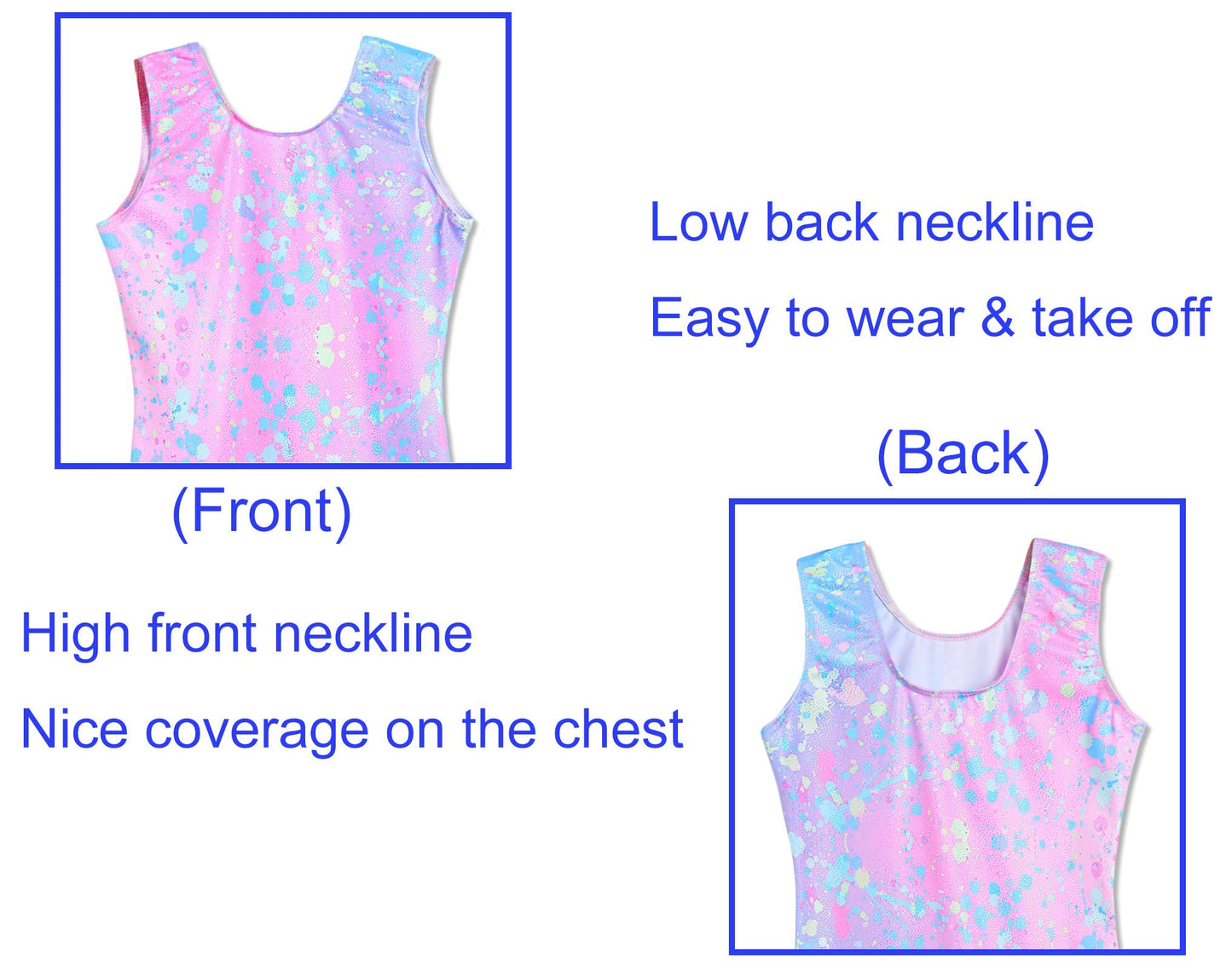 Domusgo Gymnastics Leotards for Girls Sparkly One-Piece Pro Kids Unitard Biketards with Shorts
