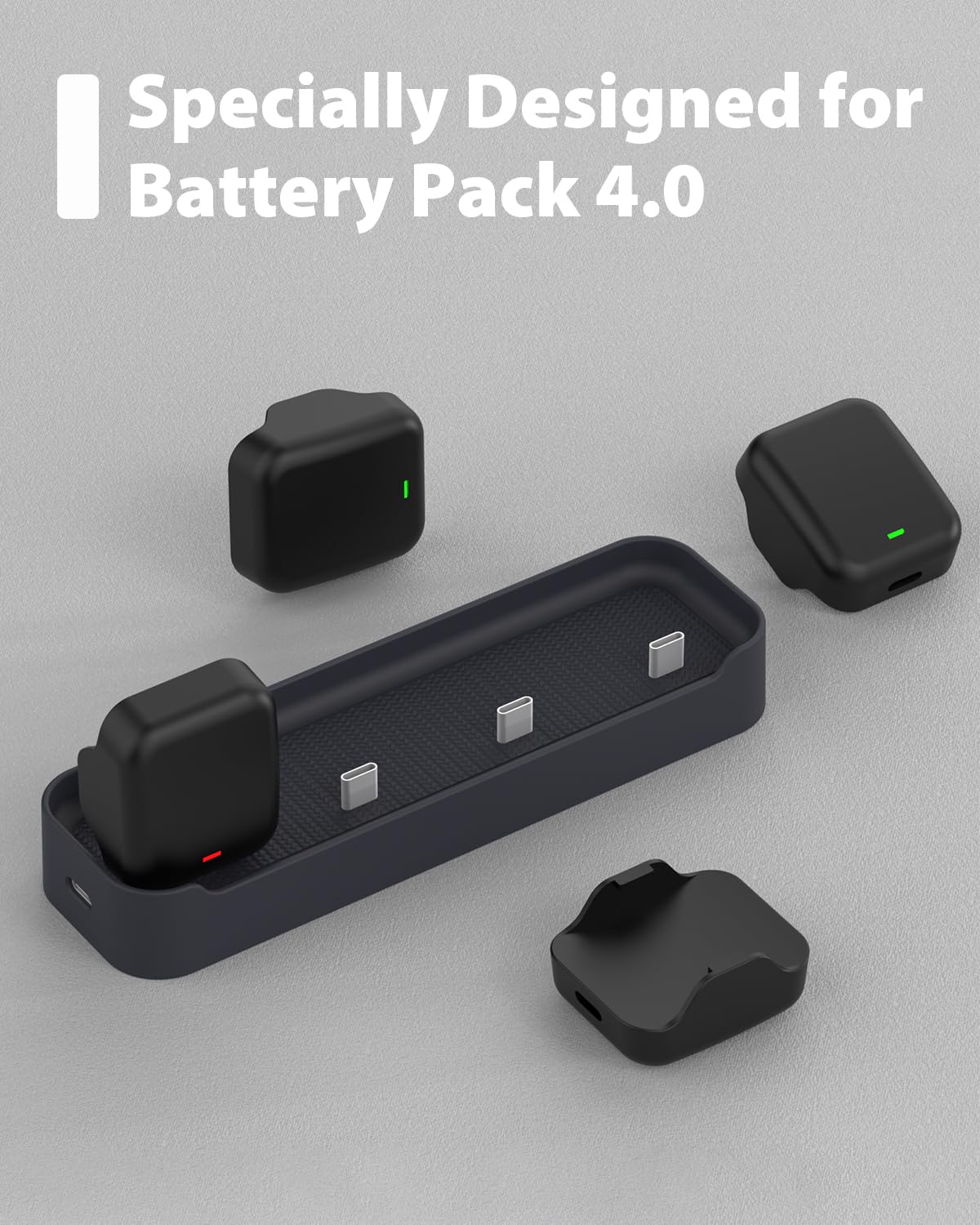 Doohoeek Battery Charging Station Compatible with Whoop 5.0 PowerPack 2025 & Battery Pack 4.0, 4-Port USB-C Family Charger Dock Charging Hub Compatible with Whoop 5.0 & 4.0 Charger (Station Only)