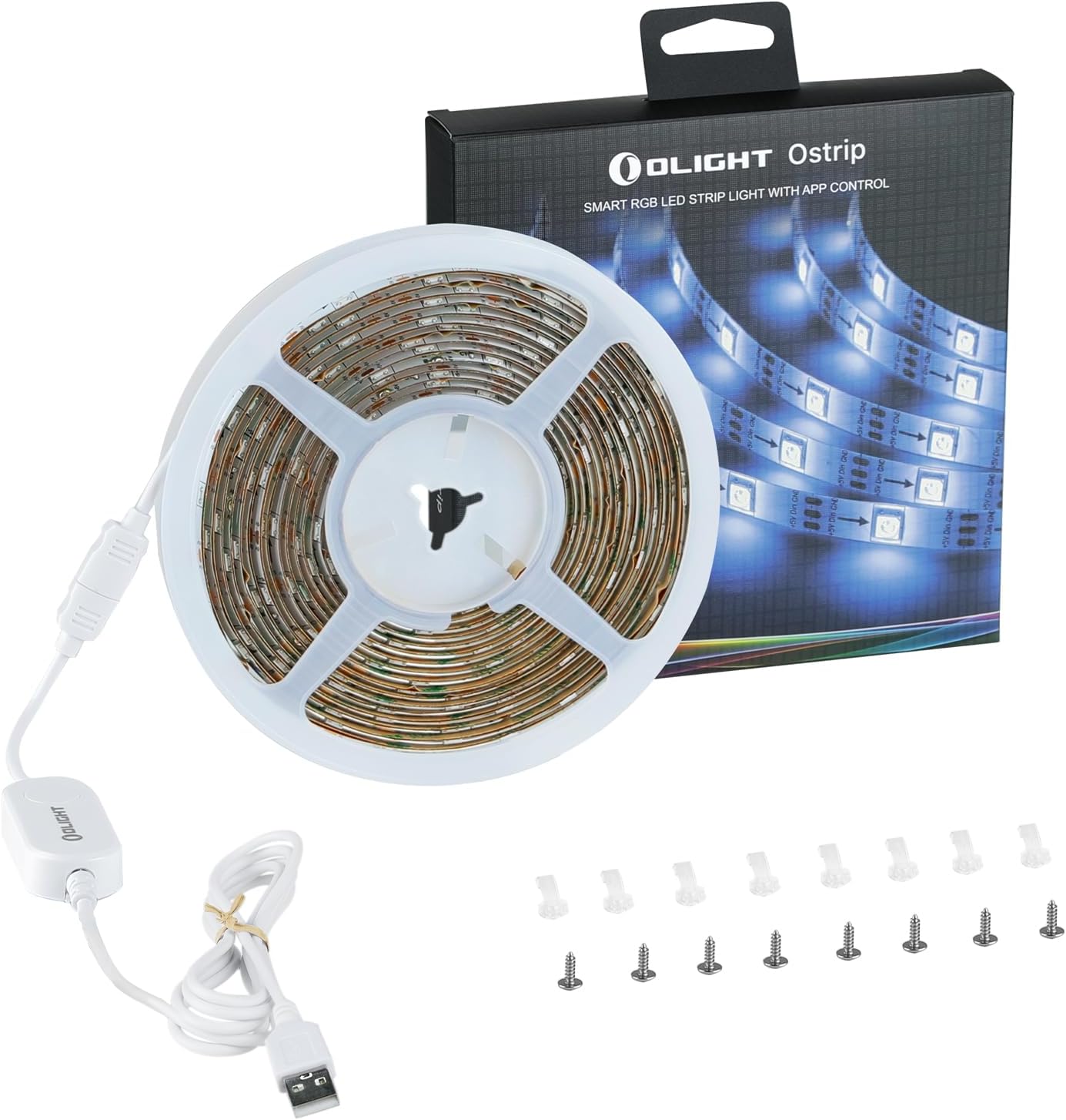 OLIGHT Ostrip RGB LED Strip Light - 16.4ft Smart App Control & Music Sync for Bedroom, Gaming, Home Decor