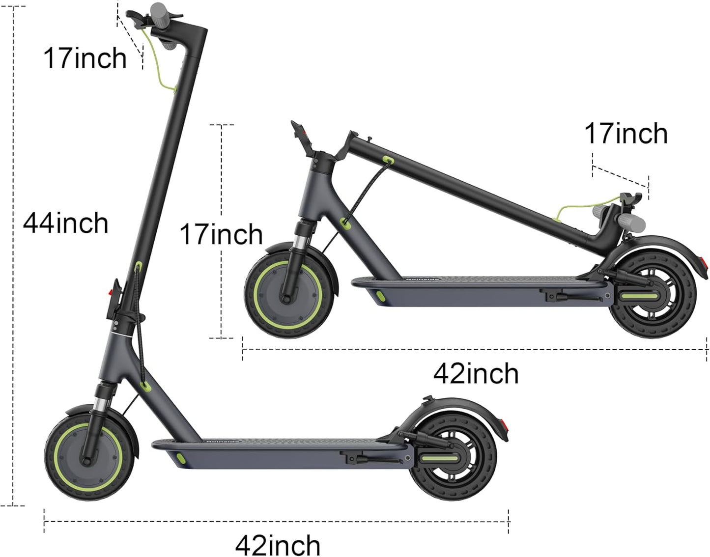 Roinside Electric Scooter - High-Speed 350W/500W Motor | Long-Range Up to 62 Miles, Foldable Design