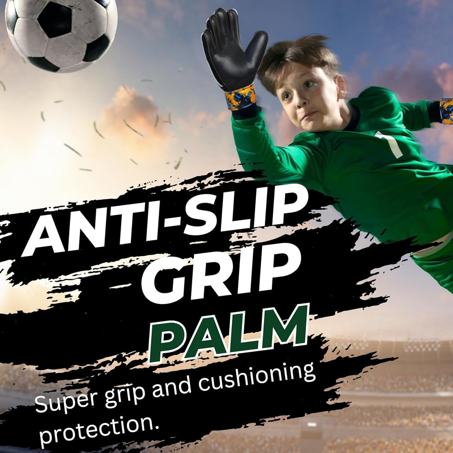 Soccer Goalie Gloves - Strong Grip Football Goalkeeper Gloves for Kids & Adults | 4mm Latex Finger Protection