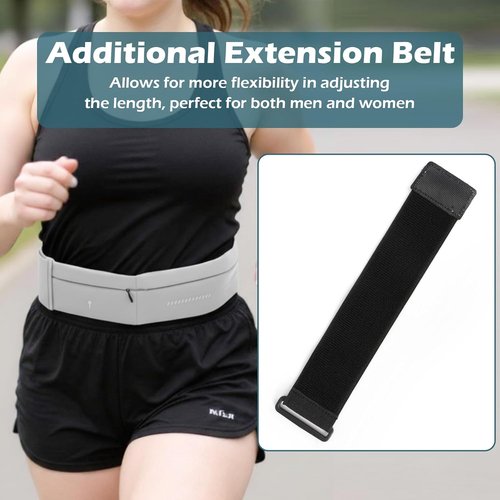 Lsnisni Slim Running Belt - Adjustable Waist Pack with Water Bottle & Towel Holder | Grey, Medium Size