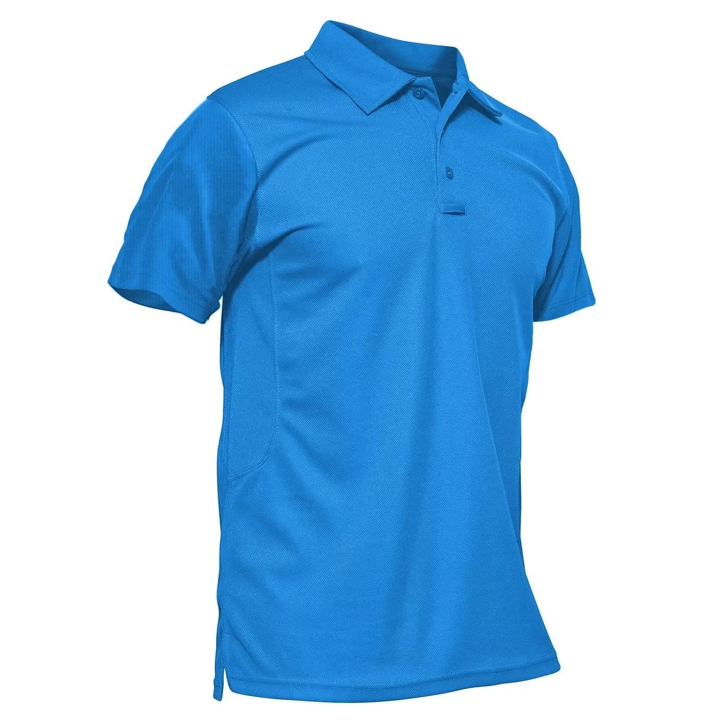 MAGCOMSEN Polo Shirts for Men Golf Shirts Polyester Quick Dry Light Work Shirts Golf Polo Shirts Horizon Blue L