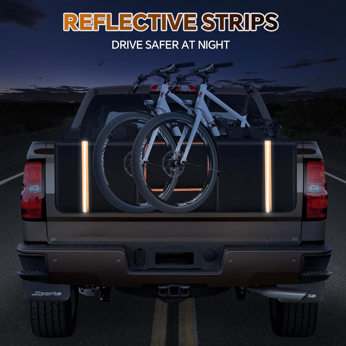 Tailgate Bike Pad, Upgraded Fixtures 600D Wear-Resistant Waterproof Fabric, Tailgate Pad for Mountain Bike, Universal Pickup Truck Tailgate Pad with 2 Reflective Strip and Tool Pocket, Lengths 51"
