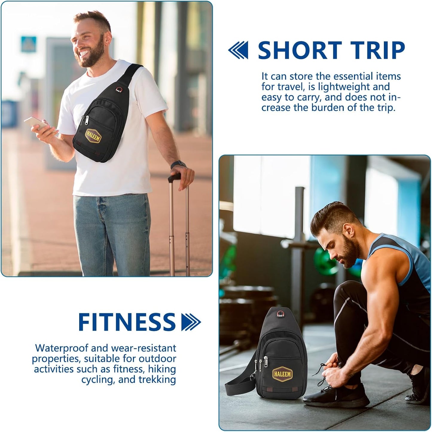 Skiennix Men’s Sling Bag - Lightweight Crossbody Backpack with Multiple Pockets for Everyday Use