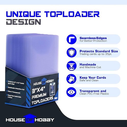 200pc Top Loaders | Hard Plastic Trading Card Protectors & Penny Sleeves Bundle - Ideal for Yu-Gi-Oh & Baseball Cards