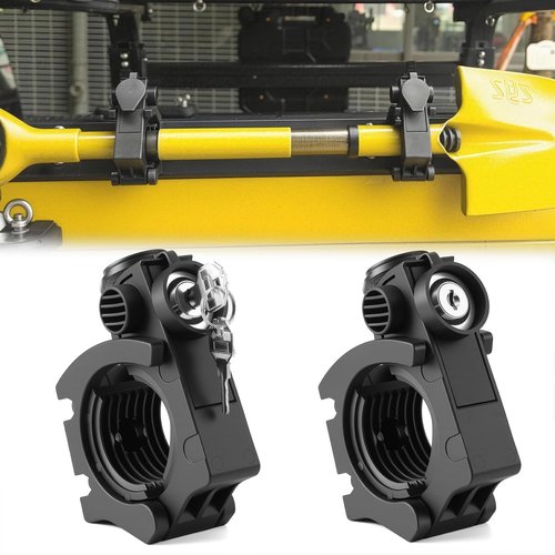 Locking Shovel Holder Quick Release Clamp, Anti-Theft Design,1" to 2" Diameter Tools Mount for Roof Rack Molle Panel Truck UTV ATV Off-Road Vehicle (2Pcs)