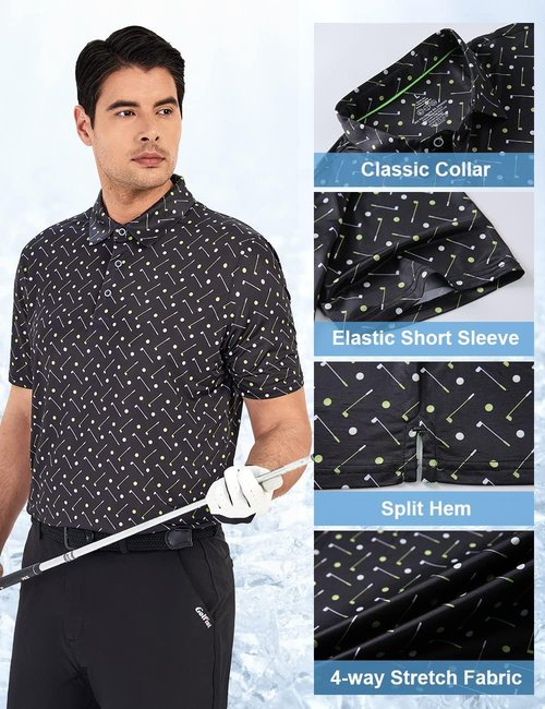 Hodaweisolp Golf Shirts for Men - Moisture-Wicking Dry Fit Performance Polo | Short Sleeve Design