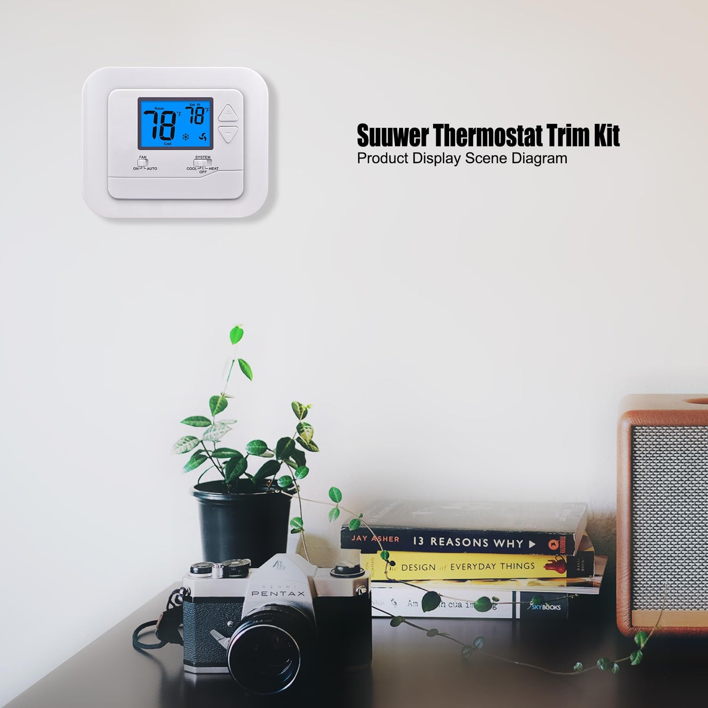 Suuwer Wall Plate Cover 6.3"L x 5.12"H x 0.2"D，Made for the Suuwer Thermostat