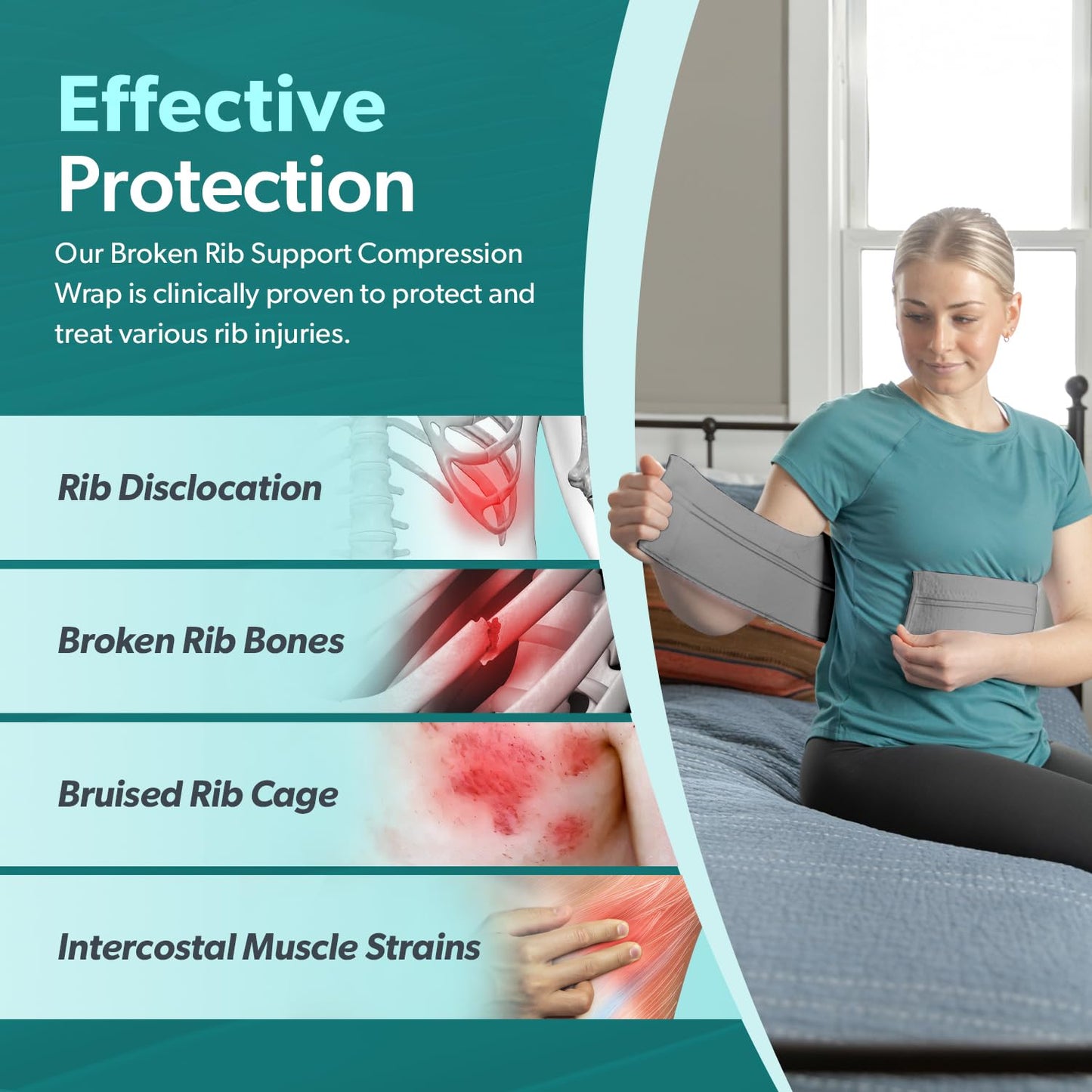 BraceAbility Broken Rib Brace for Men and Women - Rib Protector Compression Wrap, Chest Support Belt for Bruised, Fractured, Dislocated Ribs, Costochondritis Relief, Sternum Brace (Male - Gray)