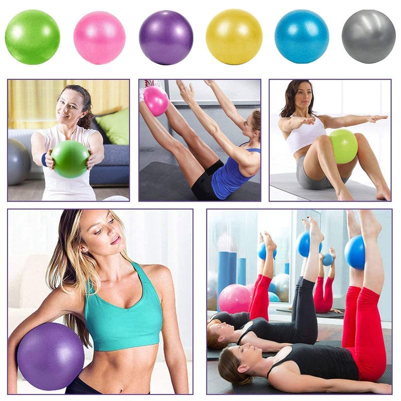 XIECCX Mini Yoga Balls 9 Inch Exercise Pilates Therapy Balance Barre Equipment for Home Stability Squishy Training PhysicalCore Training(6 PCS)