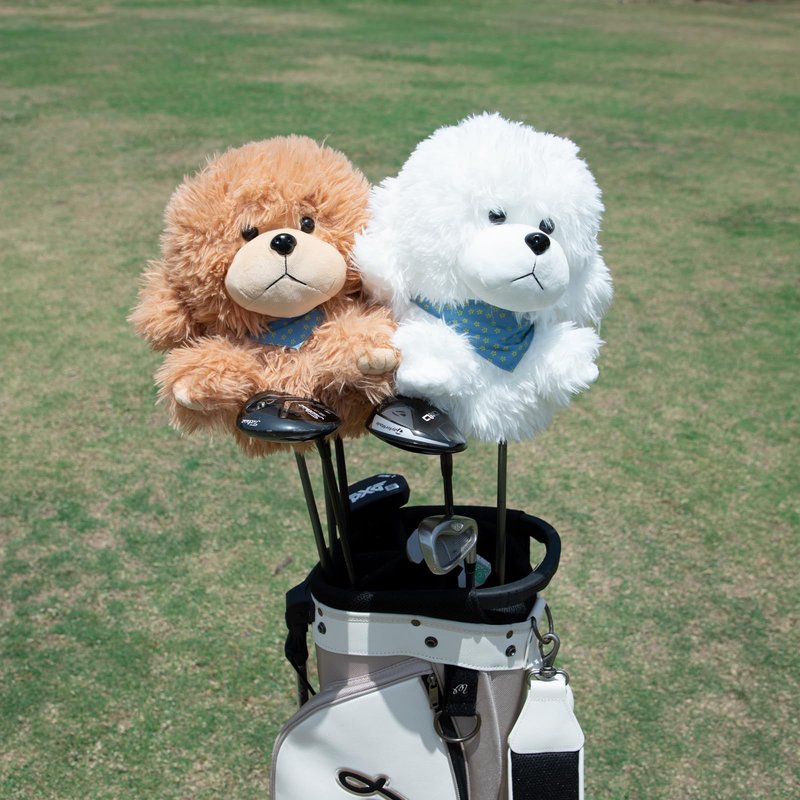 Montela Golf Club Head Cover Golf Club Covers Driver Headcover Funny Animal Golf Head Cover for Driver 460CC Golf Driver Cover Fit Taylormade Titleist D2 D3 917 Callaway Epic Ping (White Teddy)