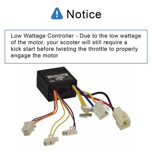 AlveyTech ZK2400-DP-LD-ROHS (ZK2400-DP-FS-ROHS) Control Module with 4-Wire Throttle Connector for Razor E100/E125 (Versions 10+), E150, E175, and eSpark Scooters - Replacement W13111612015 Controller