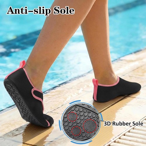 LeIsfIt Water Shoes - Quick-Dry Aqua Socks with Non-Slip Rubber Sole for Beach & Pool Activities