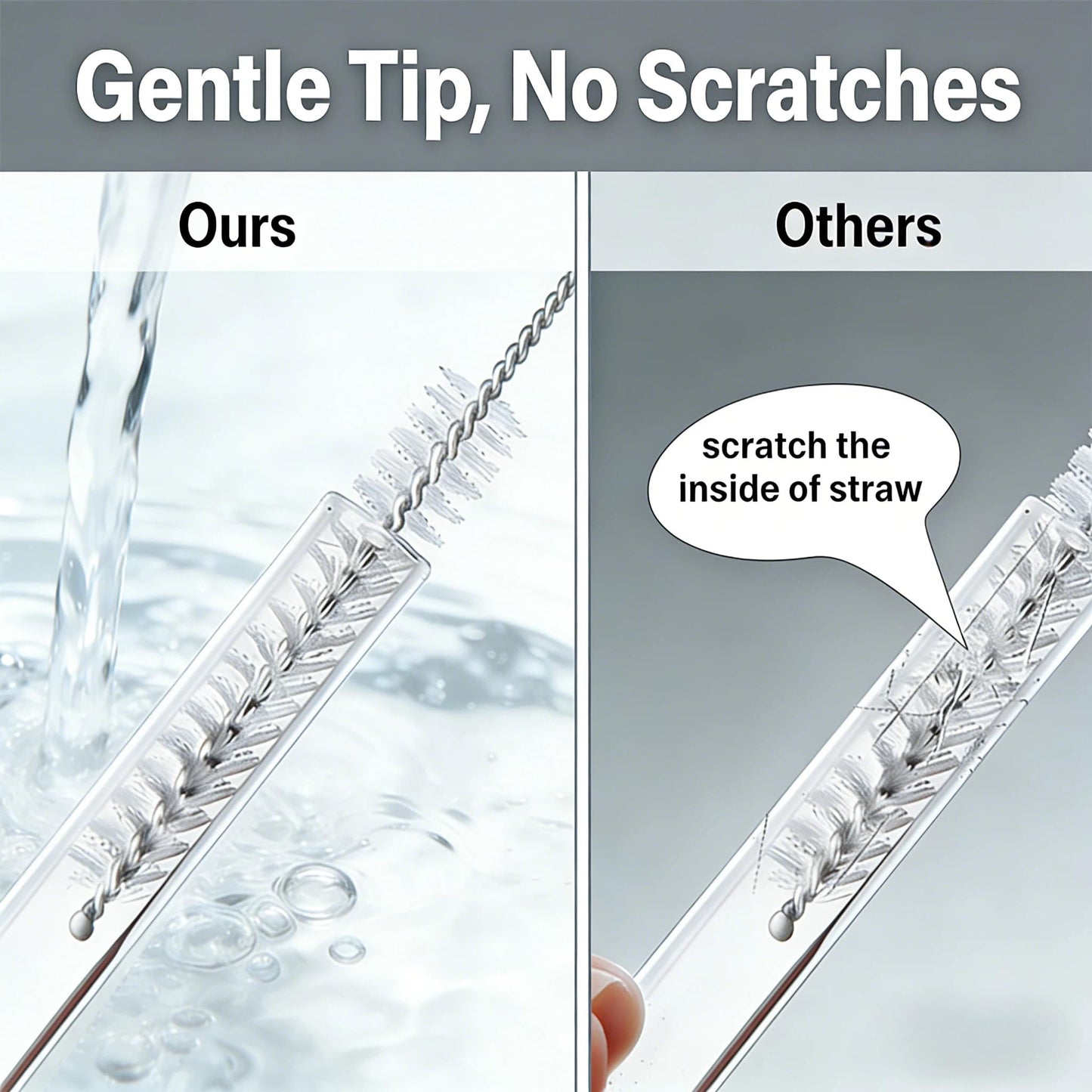 Straw Cleaner Brush 4 Pack, Extra Long Cleaning Brush for Water Bottle and Tubes, Drinking Straw Cleaning Brush Set 10 Pack