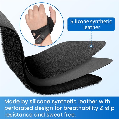 Velpeau Flexible CMC Thumb Brace - Soft Rubber Thumb Splint for Arthritis Pain and Support, Comfort Cool Thumb CMC Restriction Splint, Thumb Stabilizer for CMC Joint for Women and Men (Left Hand - M)