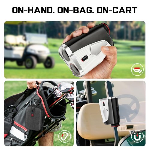 Upgraded 0.5 Second Easily Lock on a Pin Golf Rangefinder with Slope 2X HD Bright LCD, 1500 Yards Range Finder for Golf/Hunting, 7X Magnification with Flag Pole Locking Vibration, Golf Gifts Pcs