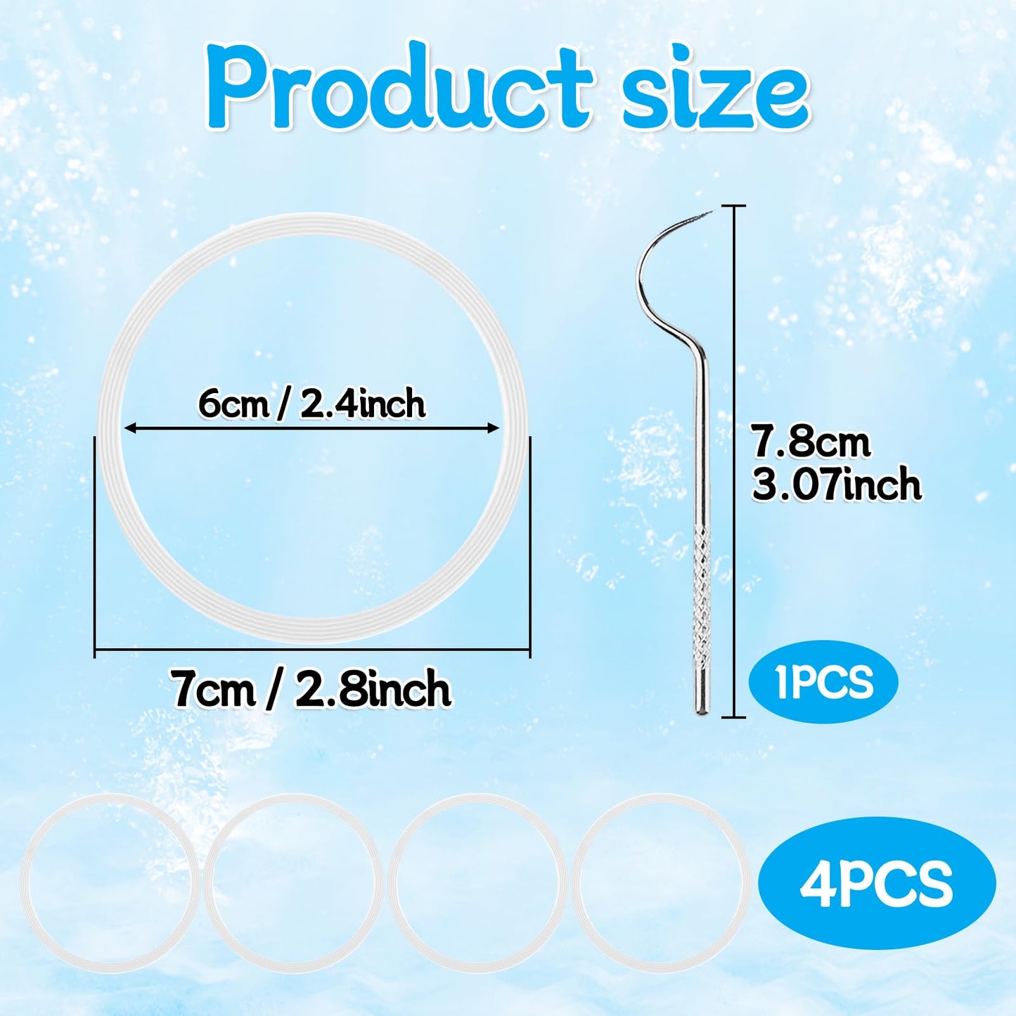 BMSQOFD 4pcs Replacement Seal O Ring Silicone Gasket Compatible with Owala FreeSip 16/24/25/32/40 oz,Water Bottle Lid Insert Piece Rubber Seal Parts for Owala Kids 12 15oz Tumbler Accessories(Clear)