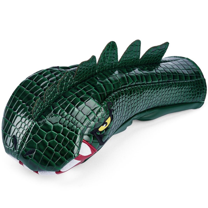 Gbourly Golf Club Green Cartoon Tyrannosaurus Rex Hybrid Head Cover Dinosaur Shaped PU Leather Headcover