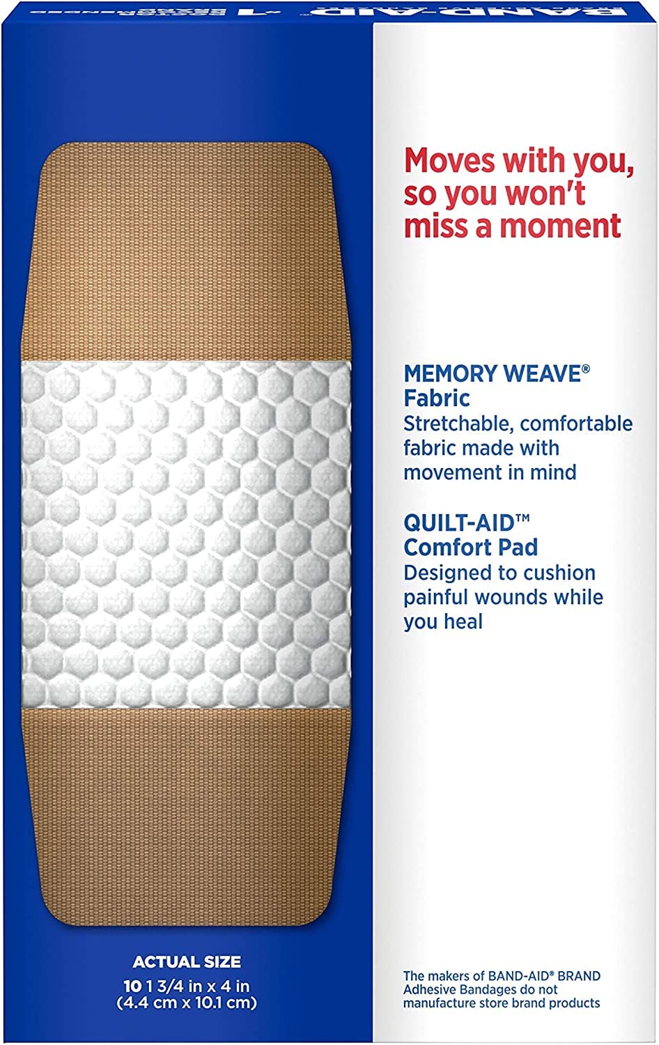 Band-Aid Flexible Fabric Bandages Extra Large All One Size - 10 ct, Pack of 3