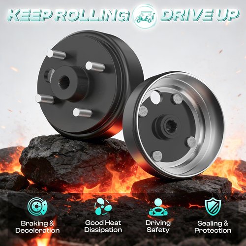 DRIVE UP Golf Cart Brake Drum Hub Assembly for EZGO TXT Electric 1982-Up Models Replaces OEM 19186-G1, 2 Packs