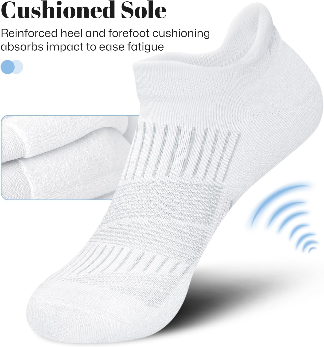 PAPLUS Ankle Running Socks - Cushioned Anti-Blister Low Cut Sports Socks | 5 Pairs for Men & Women