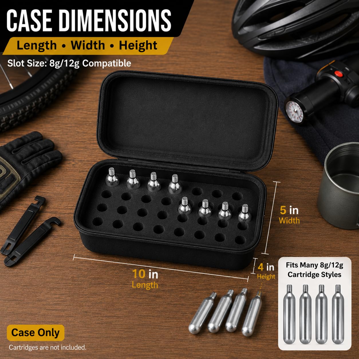 ALKOO CO2 N2O Cartridge Organizer Case for 8g/12g Refills, Hard Case Only