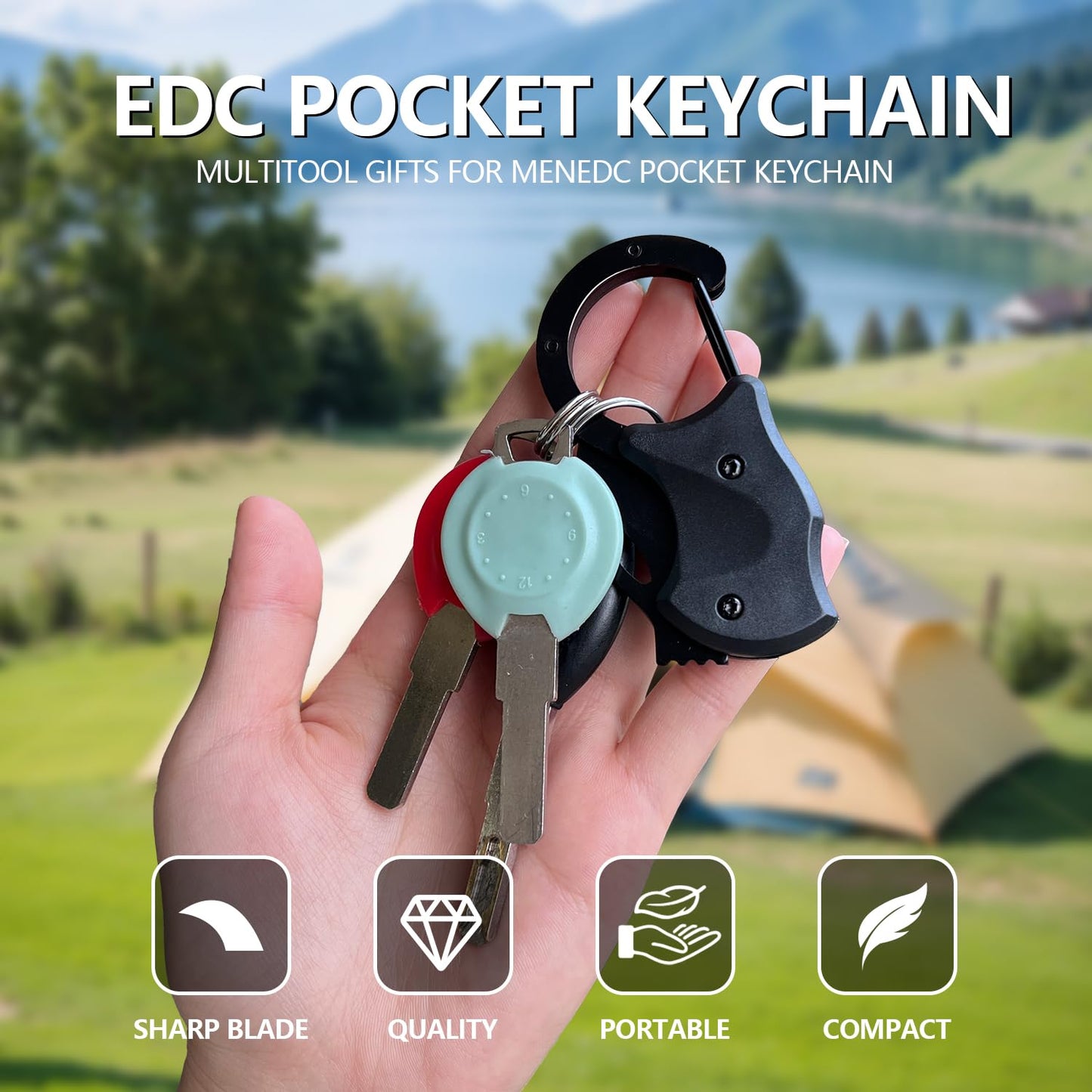 2 Pack Pocket Knife, EDC knife for Men & Women - 1.34 Inch blade, Mini Folding Cool Gadgets for Everyday Carry Folding Knife,self defense keychain .Father's Day Gifts for Him Men Husband (2 Black)