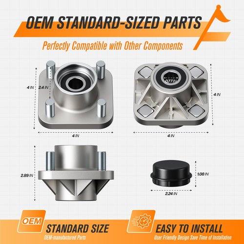 GODCTSUP Golf Cart Front Wheel Hub Assembly for Club Car DS&Precedent 2003-Up, Tempo 2018-Up Gas or Electric Carts, Club Car Front Wheel Bearings with Dust Cover, OEM# 102357701, 2PCS