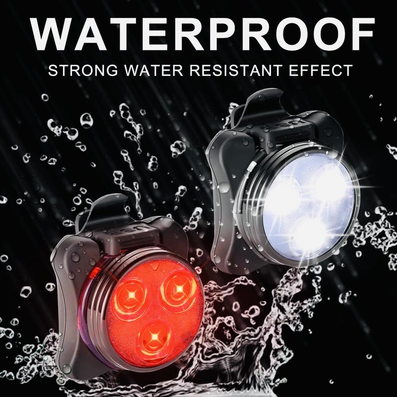 USB Rechargeable Bike Light Set, LED Front Headlight & Rear Tail Light, Waterproof Bicycle Light, 4 Modes, Silicone & Plastic, Bright LED, Outdoor Bike Lighting, Rechargeable Bicycle Light Set (1)