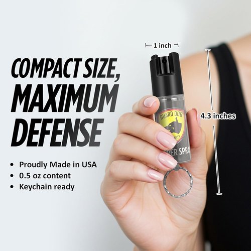 Guard Dog Security Mini Stun Gun Flashlight - Rechargeable Self-Defense Keychain with Pepper Spray for Women