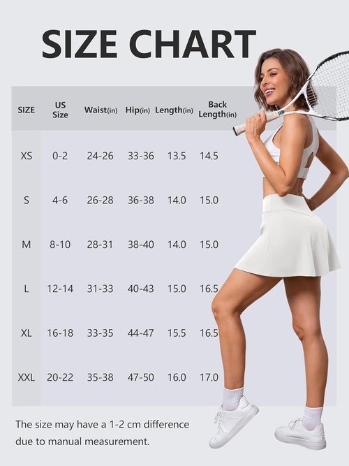 DLOODA Tennis Skirts for Women - High Waisted Pleated Athletic Skorts with Pockets | Ideal for Golf & Pickleball