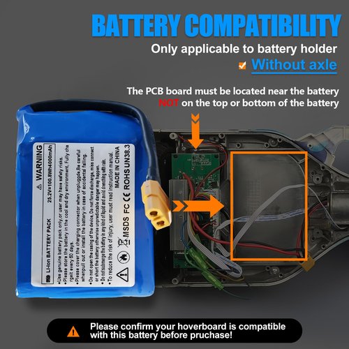 iDeaZoo 36V 2000mah Lithium Li-ion Hoverboard Battery with XT60,SL60 Plug Configuration 10S2P General Purpose Battery Replacement fit 42V 2000mah,Compatible for Most Hoverboard Models Without Axle