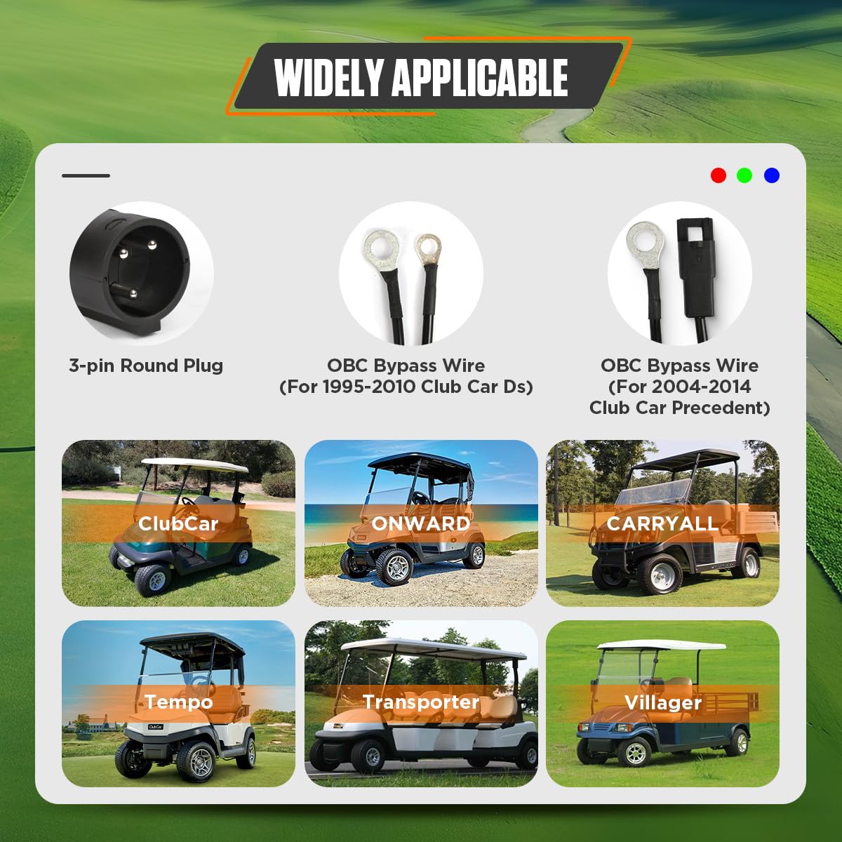 Club Car Charger 48 Volt, 900W 15AMP 48v Club Car Battery Charger, IP67 Waterproof, Fully Automatic Golf Cart Charger 48 Volt Club Car Precedent & DS Lead Acid Battery Charger with 16Ft Cable