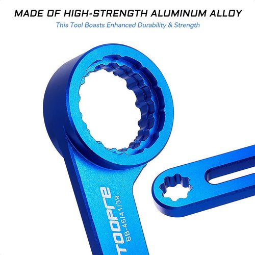 KIEVODE 6-in-1 Bike Bottom Bracket Tool for 12/16-Notch 39/41/44/46/49mm External Cups Lockring and Crank Arm Cap Install Removal - Wrench for Shimano, SRAM, FSA, Rotor, Chris King, Truvativ GXP, Etc