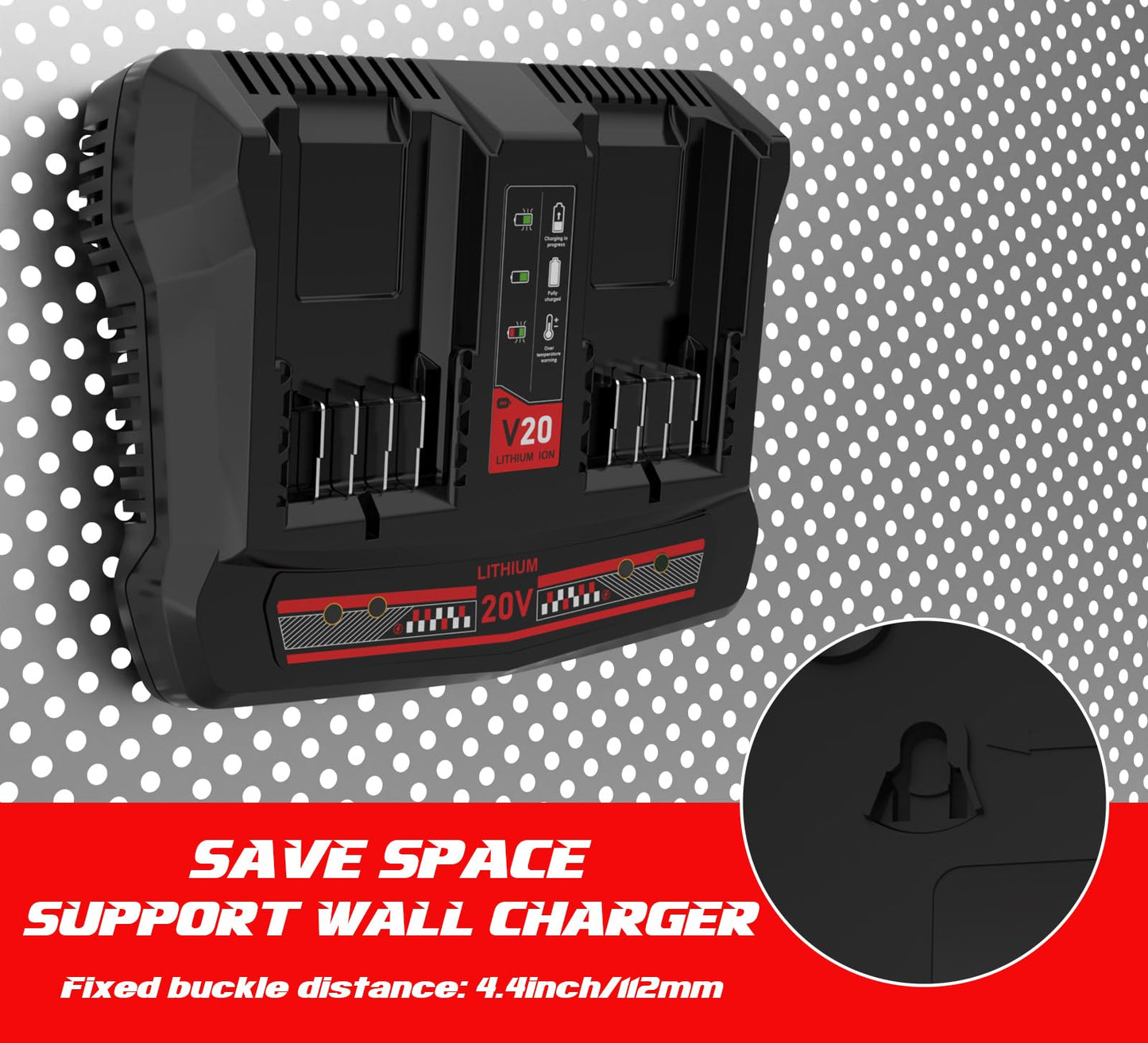 AYTXTG 2Pack 6500mAh V20 Batteries for Craftsman 20V Max Battery CMCB202 CMCB204 CMCB206 + Dual Charger for Craftsman V20 Fast Charger