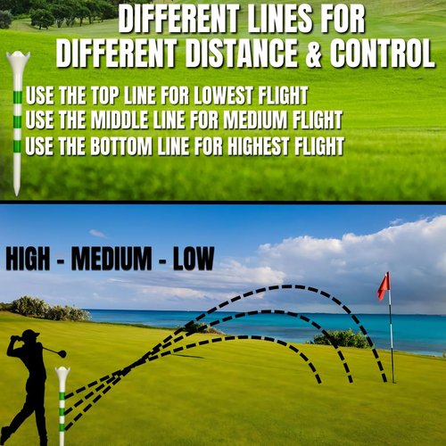 Against The Grain 500 Pack Plastic Golf Tees Bulk (3-1/4") Best Unbreakable Golf Tees for Men & Women – Premium Golf Ball Tees for Golf Drivers Reusable Plastic Tees